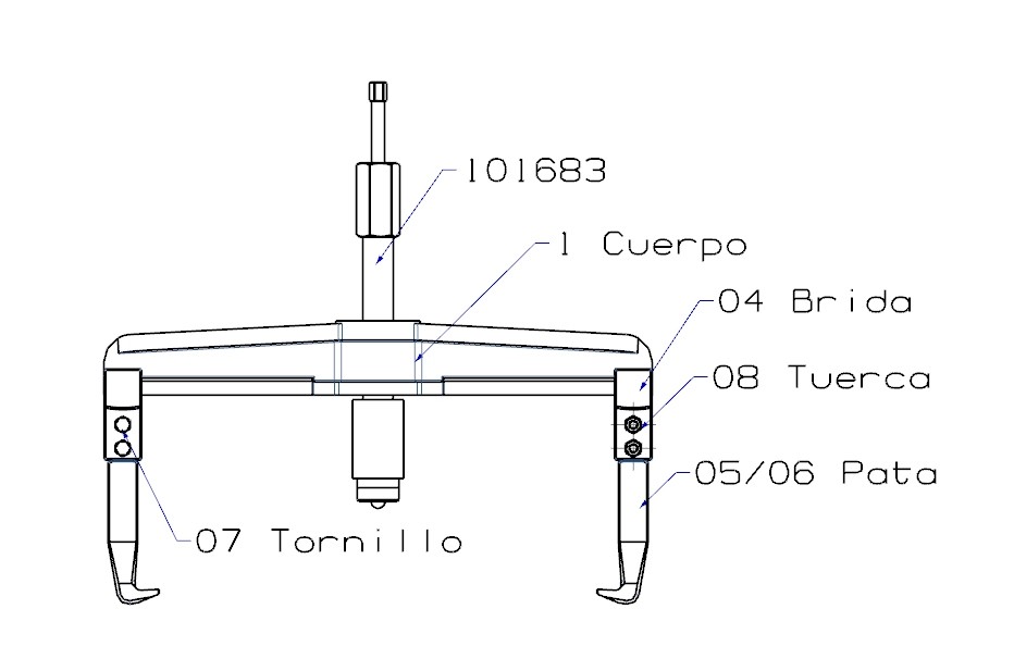 EXTRACTOR HIDRÁULICO FORZA CON HUSILLO COMPACTO SERIE 2400H
